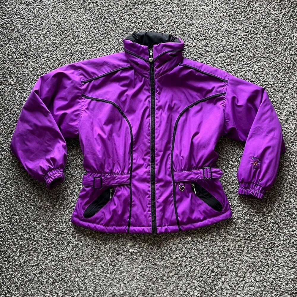 Obermeyer Purple Ski Jacket Womens 12P Insulated Outdoor Winter Hearts Girly